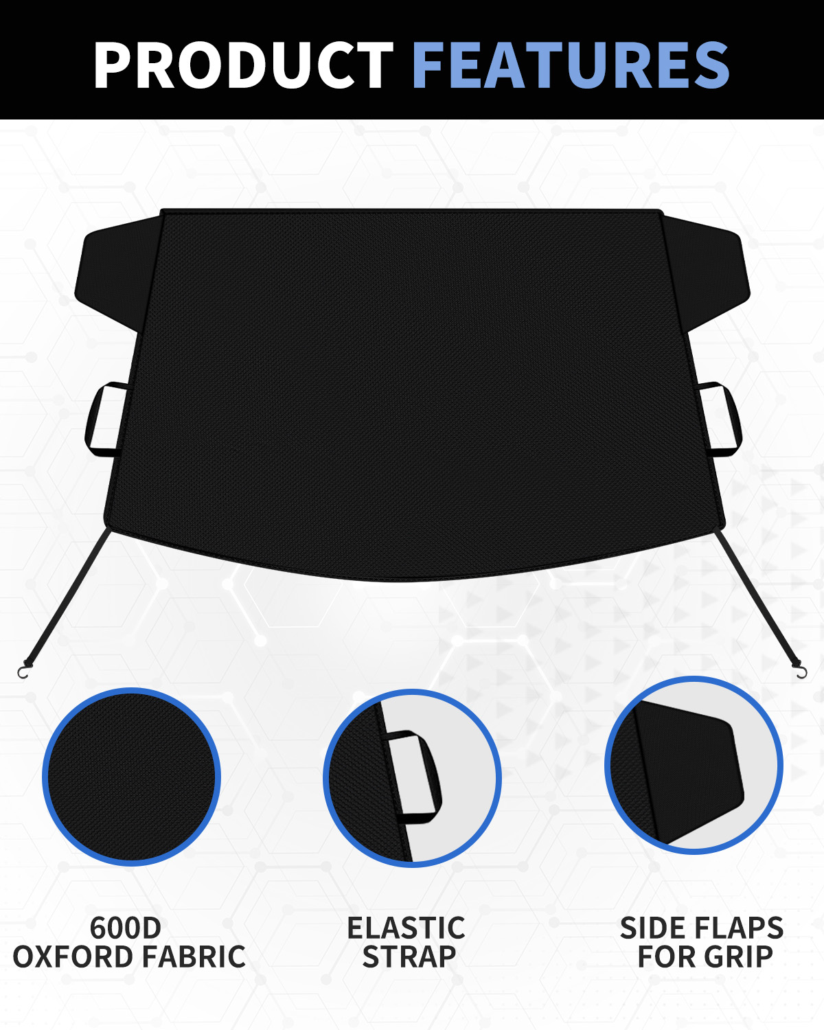 METOWARE 600D Windshield Cover, 69"x42" - Image 4