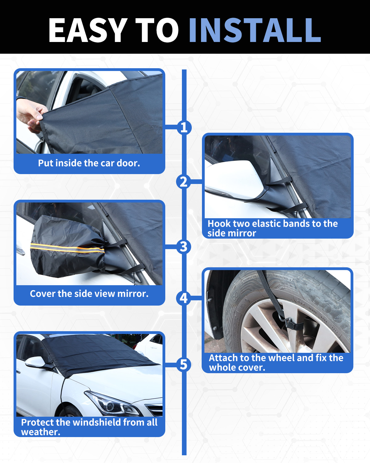 METOWARE 600D Windshield Cover, 69"x42" - Image 5
