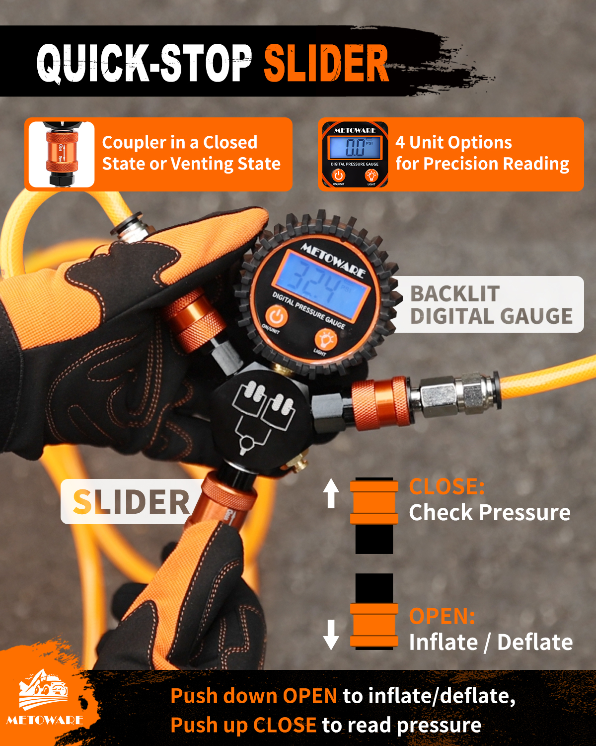 4 Tire Inflation Deflation System Digital Gauge 255" Wheelbase - Image 5
