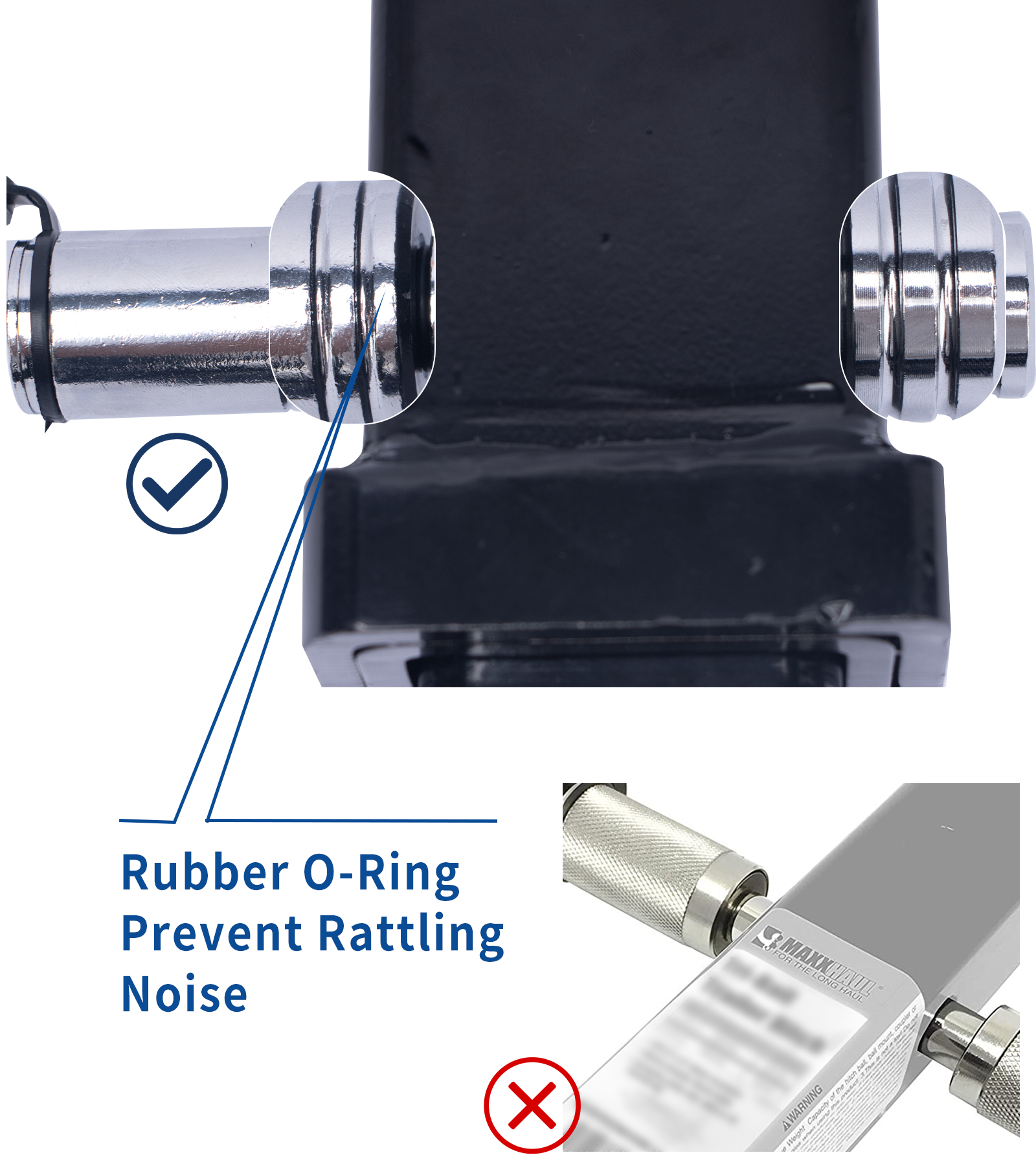 METOWARE Keyed Alike Trailer Hitch Lock, 5/8" Dia, Fit 2" Receiver, 2PC - Image 4