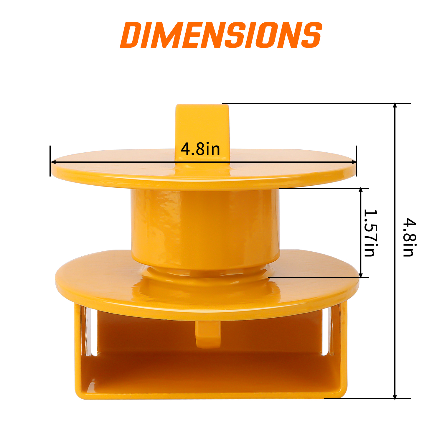 METOWARE Lunette Eye Lock for 2-1/2" to 3" Trailer Rings, Pintle Hitch Lock, Yellow - Image 2