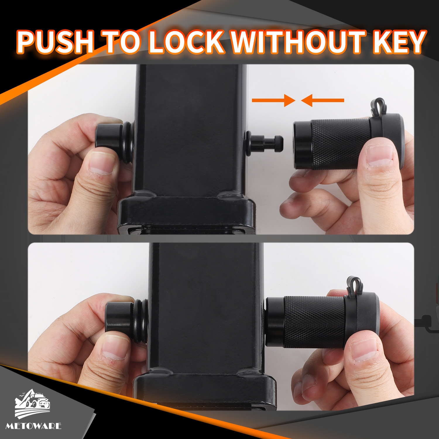 METOWARE Trailer Hitch Lock, 1/2" and 5/8" Dia Lock Pin, Fits 2" Receiver - Image 6