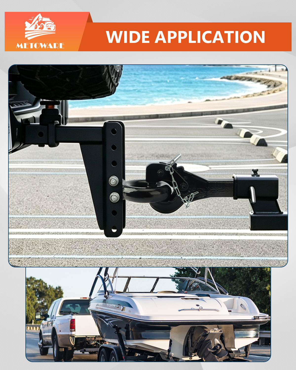 METOWARE Pintle Hitch Fits 2-Inch Pintle Hitch Receiver Hook, 22000 lbs GTW - Image 7