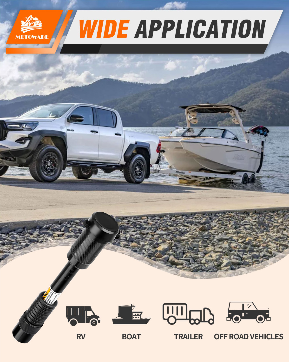 METOWARE Keyed Alike Trailer Hitch Lock Set, 5/8" Dia, 4" Span - Image 9