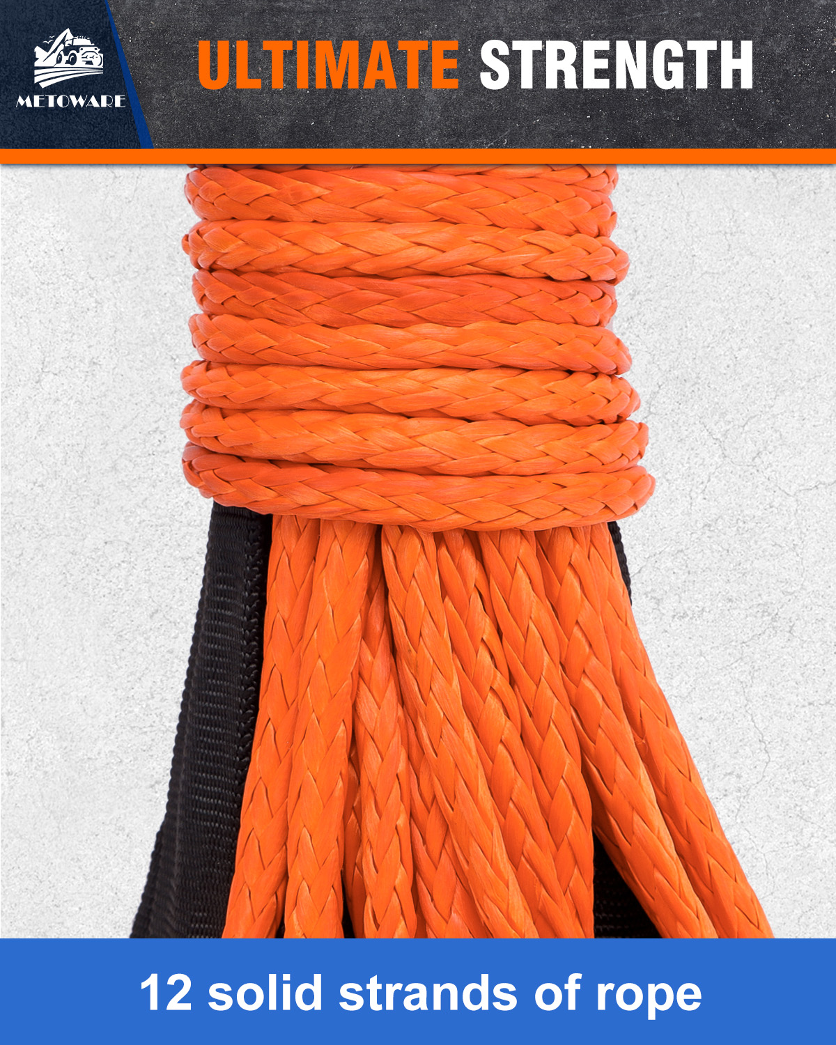 METOWARE Synthetic Winch Rope 3/16" x 50ft Winch Cable,8350 LBS - Image 4