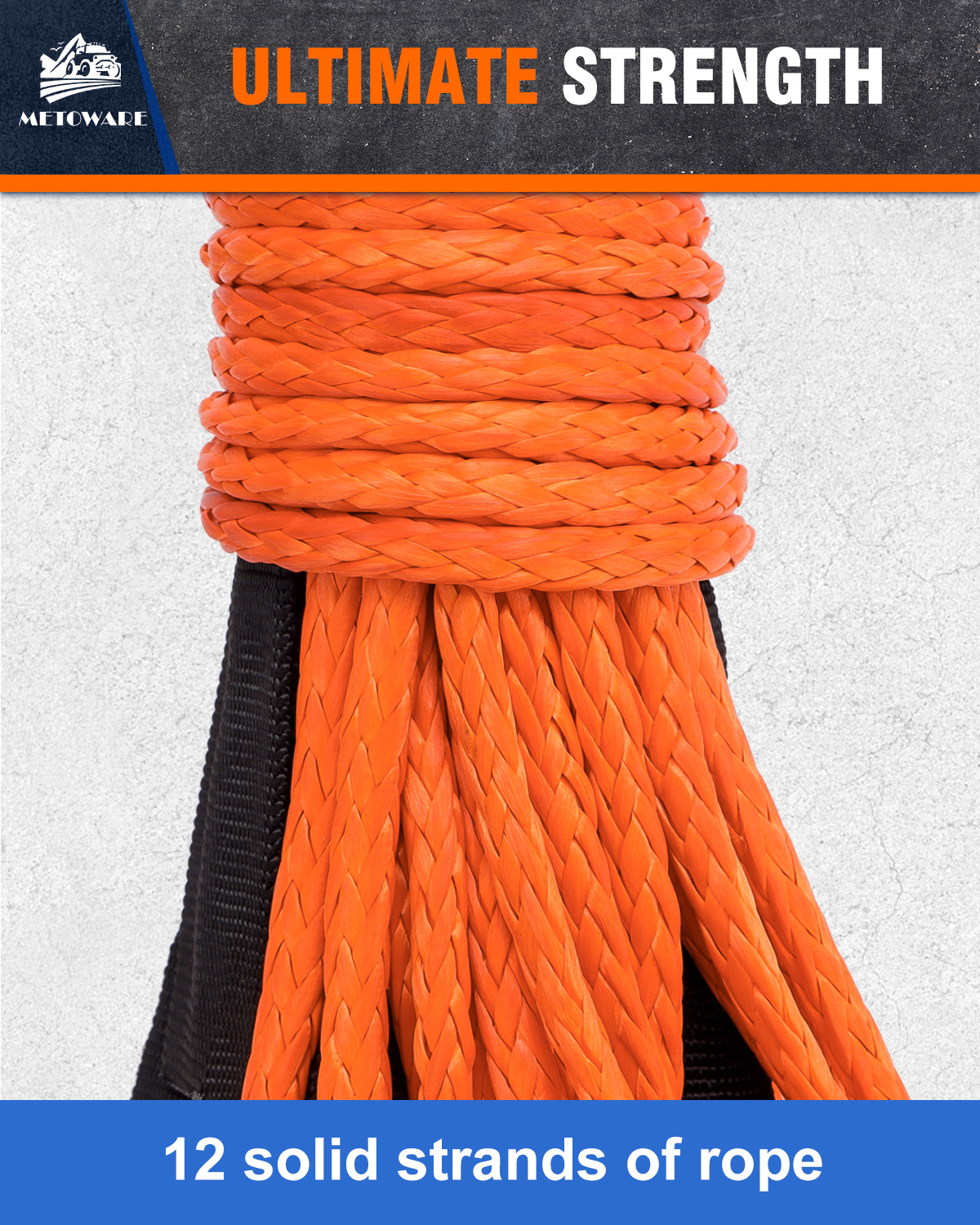 METOWARE Synthetic Winch Rope 1/4" x 50ft Winch Cable,10000 LBS - Image 4