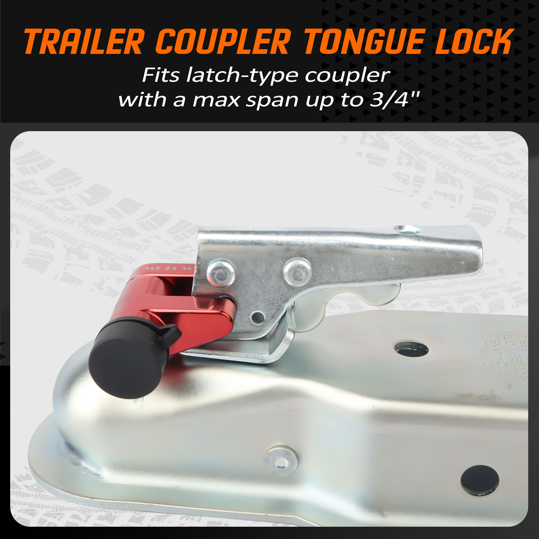 METOWARE Trailer Coupler Lock 1/4" Dia 3/4" Span Fits Latch Coupler, 1 Pack - Image 3
