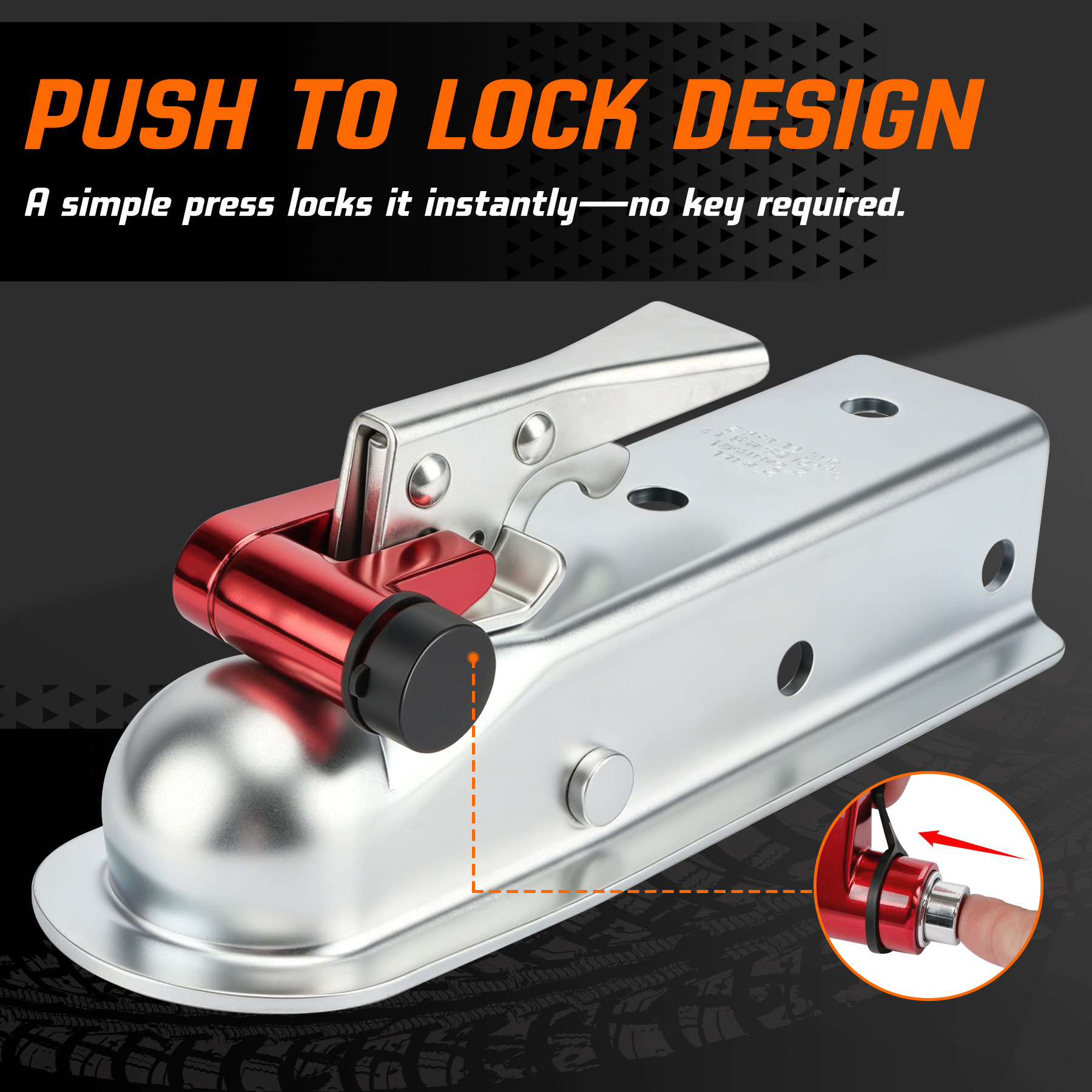 METOWARE Trailer Coupler Lock 1/4" Dia 3/4" Span Fits Latch Coupler, 1 Pack - Image 2