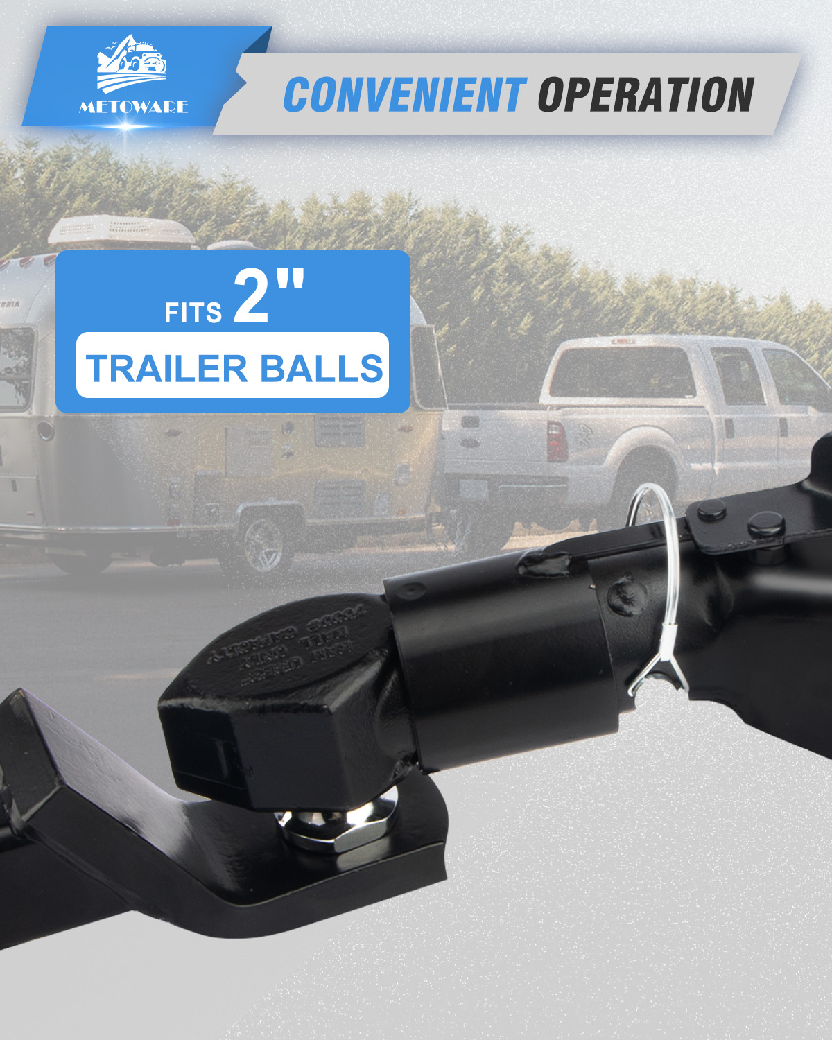 METOWARE 2" A-Frame Trailer Coupler, Fits 2" Hitch Ball, 7,000lbs Capacity - Image 5