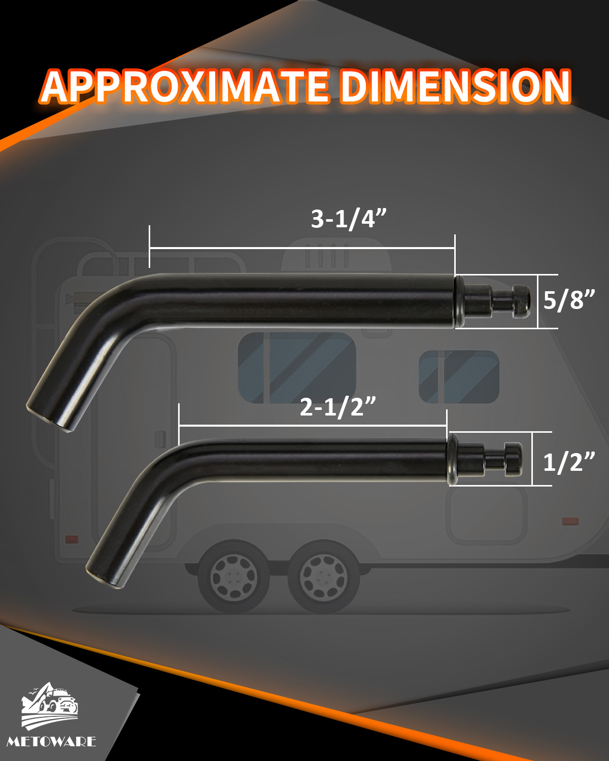 METOWARE Trailer Hitch Lock Set, Fits 1.25", 2", 2.5" Class I-IV Receiver, 2 Pack - Image 2