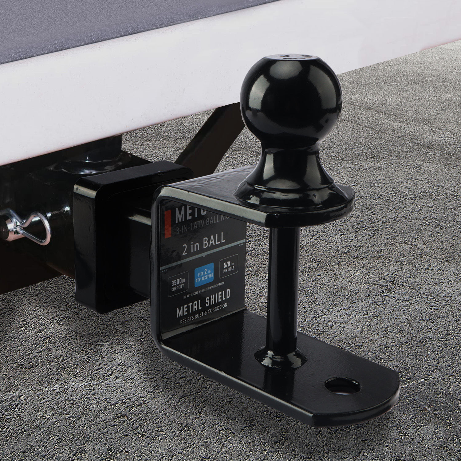 METOWARE ATV/UTV Trailer Hitch 3-in-1 Towing Ball Mount, Fit 2'' Receiver - Image 6
