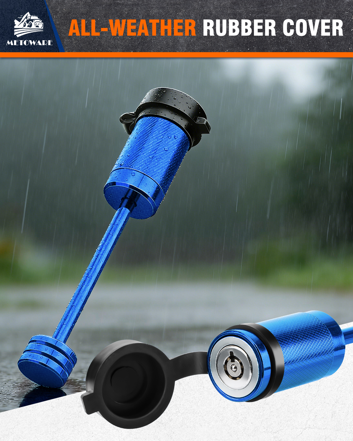 METOWARE Trailer Tongue Coupler Lock 1/4" Dia, 3-1/2" Span, Trailer Lock Blue - Image 7