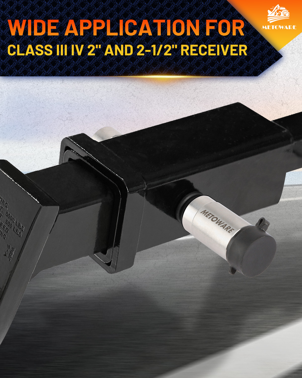 METOWARE Trailer Hitch Lock, Fit 2" & 2.5" Class III IV Receiver, 2 Pack - Image 8