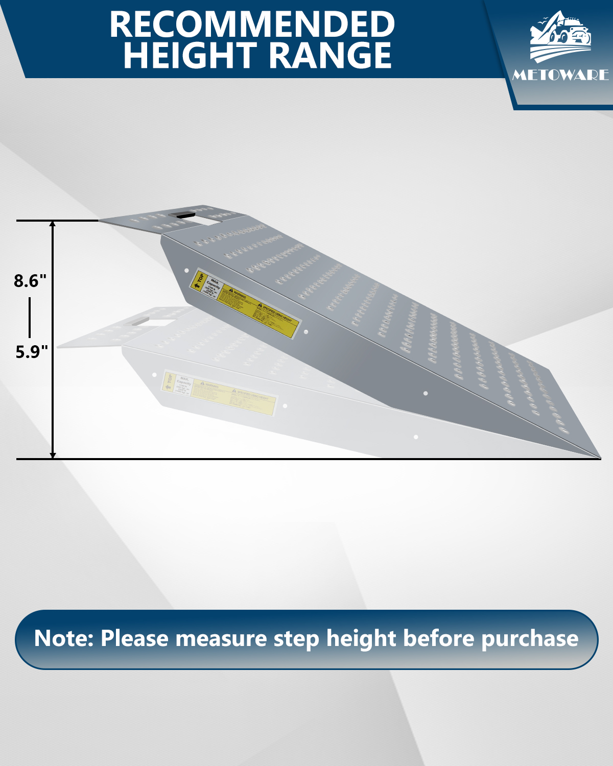 METOWARE 29"x48" Shed Ramp for Ridding Mower, 2-Pack Anti-Slip Loading Ramp - Image 7